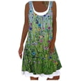 thumbnail image 2 of Robe d'Été Décontractée pour Femme à Col Rond Imprimée Sans Manches à Empiècements, 2 of 5