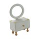 thumbnail image 3 of Espejo de maquillaje de escritorio con cajón, caja de almacenamiento de madera para dormitorio y baño. Espejo redondo, 3 of 9