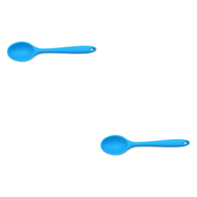 Inteprter Cuchara de silicona Vajilla profesional para el hogar Resistente al calor Flexible Antiadherente Cuchara de sopa multicolor Comedor Tienda Azul Azul 2piezas Inteprter CBP375689