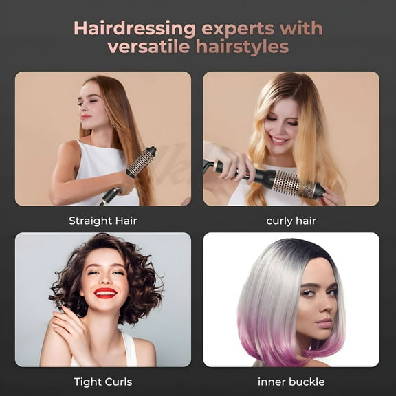 HIBIBUD 1.7 Inch Curling Iron Brush Volumizing Brush Heated Round Brush Ceramic Ionic Curling Comb Heated Curling Brush For Curls