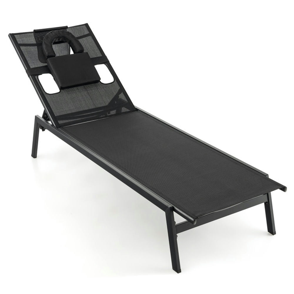 GVN Reclining Chair,Outdoor Chaise Lounge,Patio Sunbathing Lounge Chair 5-Position Adjustable Tanning Chair-Black GVN Reclining Chair,Outdoor Chaise Lounge,Patio Sunbathing Lounge Chair 5-Position Adjustable Tanning Chair-Black