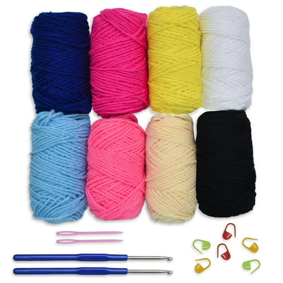 Crochet Kit for Beginners with Wool Yarn