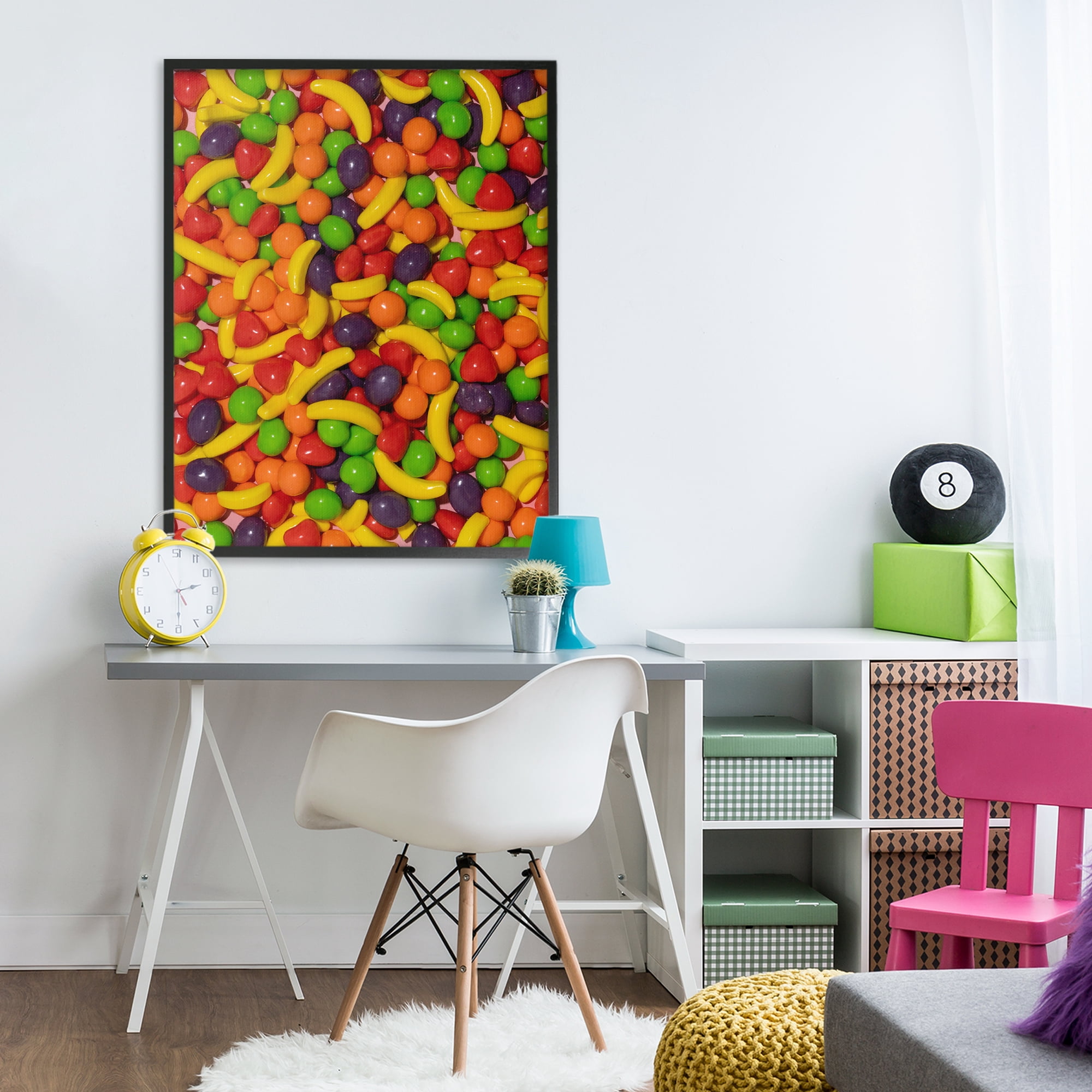 Stupell Industries Retro Assorted Fruit Candy Black Framed Giclee Art, design by LISH Creative