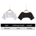 thumbnail image 3 of Women's Solid Color Short Sleeve T-Shirt, Summer Casual Slim Fit Cropped Top, Korean Style Designer T-Shirt for Women, 3 of 7