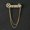 Gold Key, variant on Metal Chain Zircon Tassel Brooch-For Unisex Shirt Suit Collar Lapel Pin Jewelry-Gold Key
