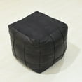 thumbnail image 5 of BBH Homes Black Leather Pouf Ottoman Square Shape Model BBBACPF0022, 5 of 9