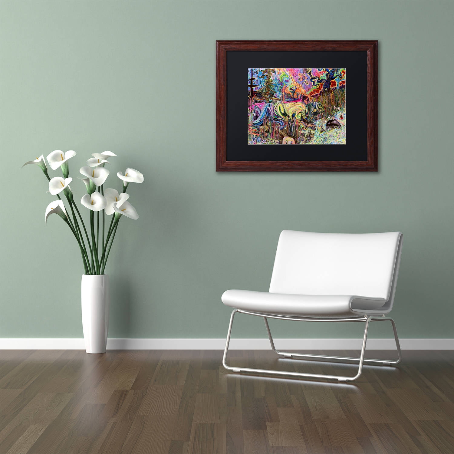 Trademark Fine Art "Water" Canvas Art by Josh Byer, Black Matte, Wood Frame