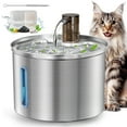 thumbnail image 1 of Oneisall 3L/101oz 304 Acero Inoxidable Cat Water Fountain, Dispensador Automático de Agua para Gatos CW-03, Plateado, 1 of 8