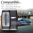 thumbnail image 6 of Vitodeco Leather Smart Key Fob Case Cover Protector Compatible with Genesis GV70, GV80, G70, G80 (2021-2025 Models) - 8-Button, Black, 6 of 6