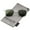 Clear-Silver / Green, variant on zeroUV Unisex Super Flat Slim Metal Temples Square Flat Lens Horn Rimmed Sunglasses 51mm (Black-Silver / Smoke) - 51mm