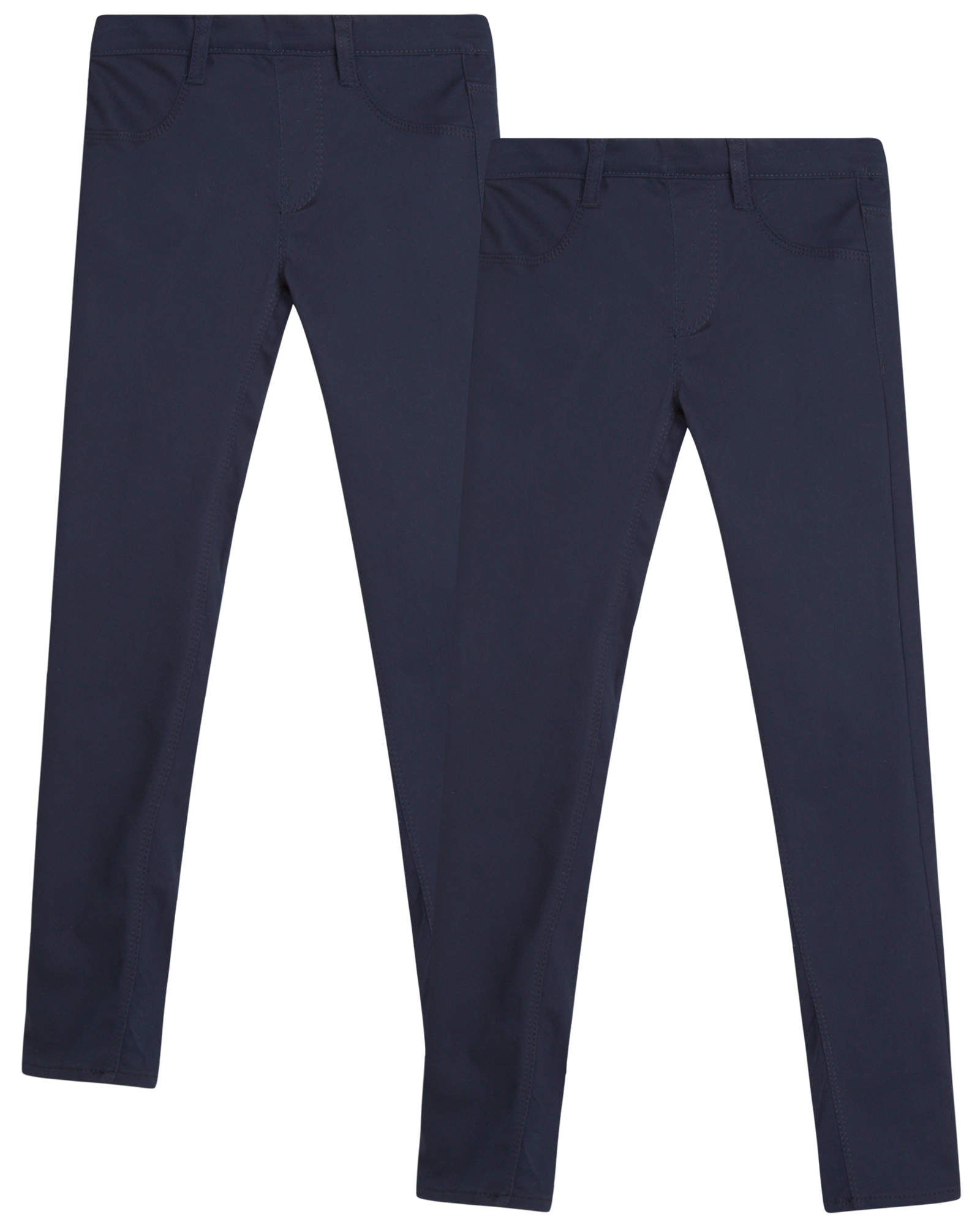 Beverly Hills Polo Club Girls' School Uniform Pants 2 Pack Stretch Khaki Jegging Leggings (4