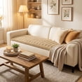 thumbnail image 2 of decorUhome Couch Covers for 3 Cushion Couch Sofa, Non Slip Fuzzy Couch Covers for Pets, Washable Slipcover for Dogs(Camel, 27.6" x 82.7"), 2 of 10