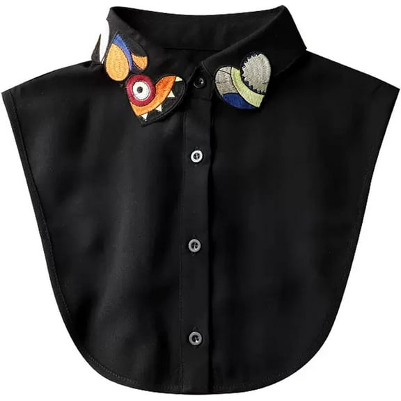 Camicover Cotton Fake Collar Detachable Dickey Collar Half Shirts Round Collar Blouse False Collar Top for Women Girls Outfits