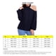 thumbnail image 4 of Hombro frío knit gota hombro linterna manga larga crewneck knit suave suelta waffle pullover para mujeres azul marino XL, 4 of 5