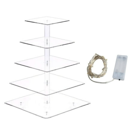 

Baocc towel racks for bathroom 5 Tier Acrylic Cake Stand Dessert Tower Dessert Stacking Tray Food Display Stand