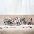 thumbnail image 4 of Ambesonne Easter Throw Pillow Cover 4 Pack, Bunny Kisses Truck with Egg, 24", Black Ivory and Pale Brown, 4 of 4