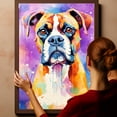 thumbnail image 6 of Boxer Canvas Wall Art Famous Oil Paintings Monets Watercolor Dog Canvas Funny Dog Canvas Floral Print Abstract Farmhouse Gallery Aesthetic Room Decor for Bedroom Bathroom, 6 of 6