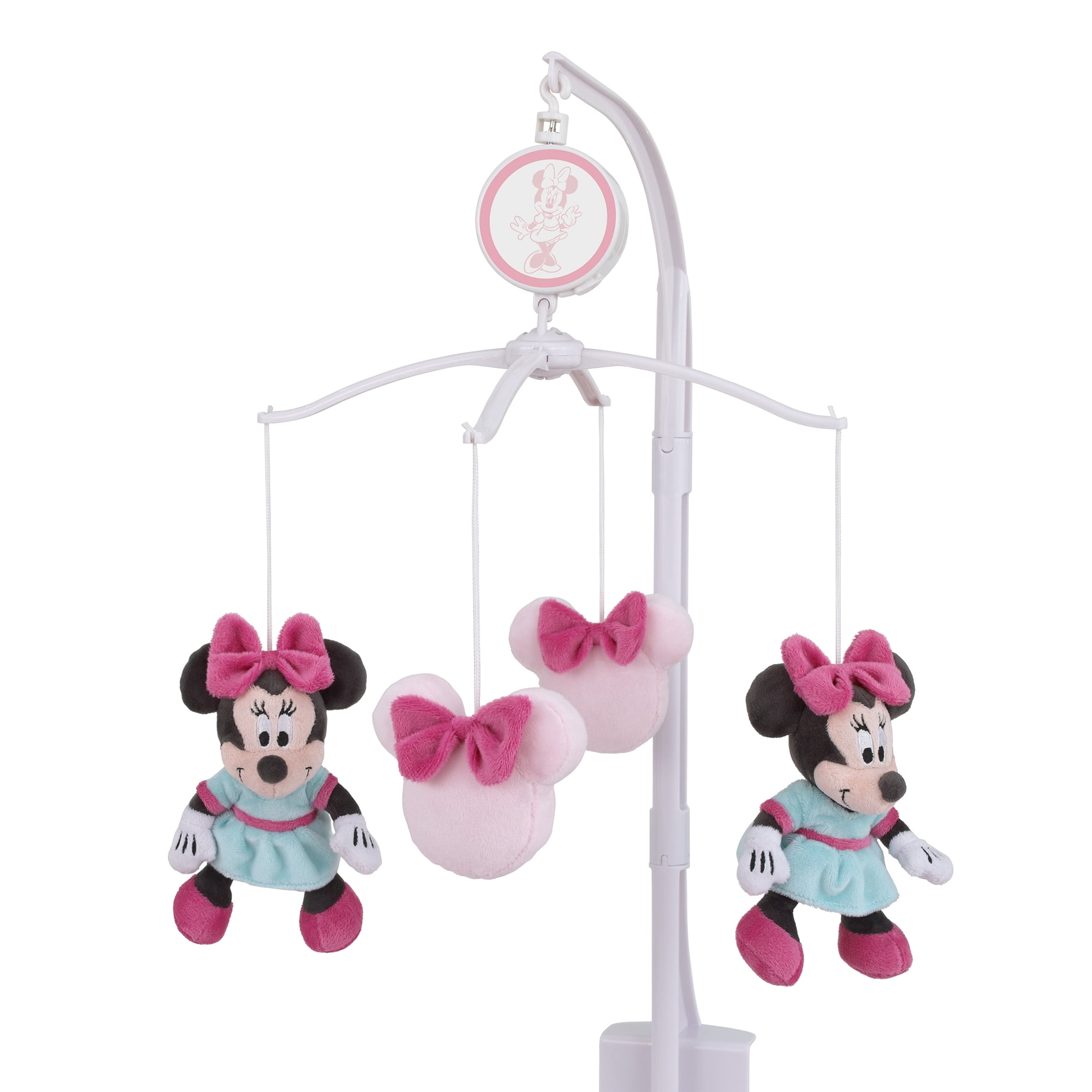 Disney Minnie Mouse Pink and Aqua Musical Mobile for Infant Nursery