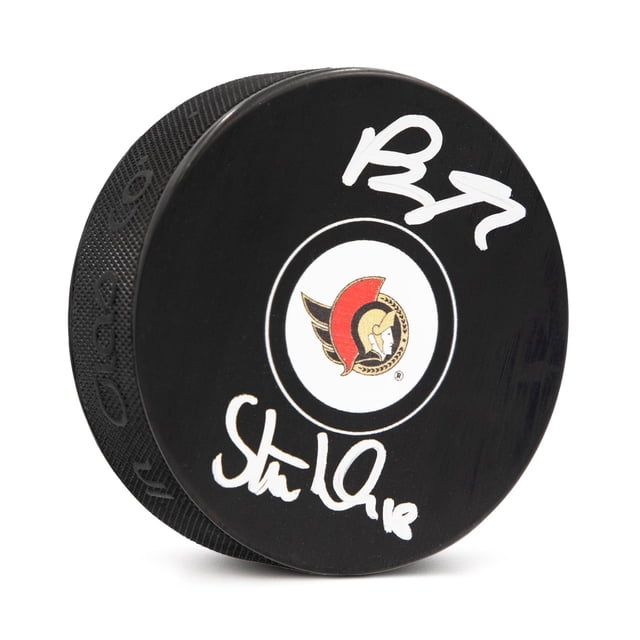 Brady Tkachuk et Tim Stutzle Rondelle des Senators d'Ottawa à Double Signature