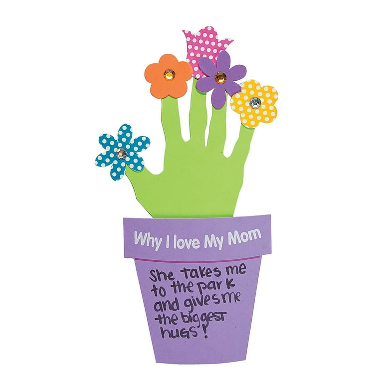 Fun Express 12 Pieces Why I Love My Mother Handprint Craft Kit