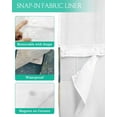 thumbnail image 3 of No Hook Shower Curtains with Snap in Liner, Geometric Abstract Modern Waterproof Fabric Shower Curtain, Teal White Wall Art Double Layers & See-Through Top Window Bathroom Curtains 72''x96'', 3 of 6