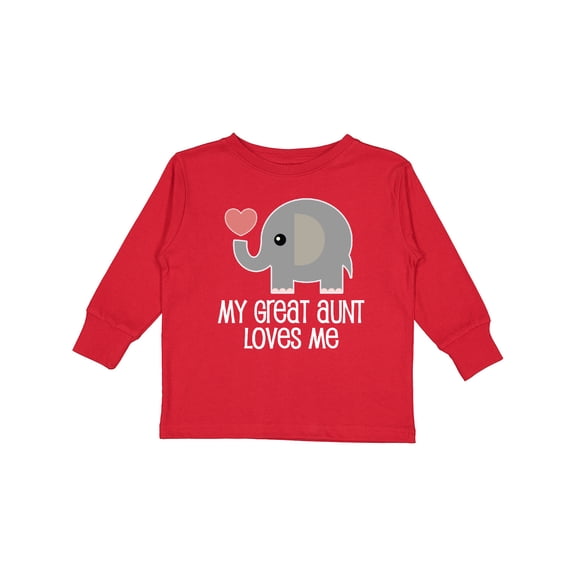 Inktastic Great Aunt Loves Me Elephant Boys or Girls Long Sleeve Toddler T-Shirt