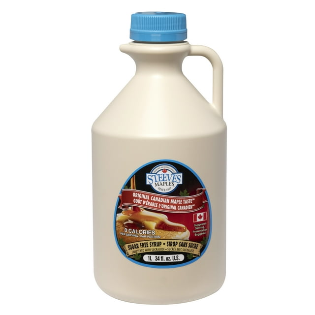 Steeves Maples - 1L Sugar Free Maple Taste Syrup - 0 Calories Per Serving