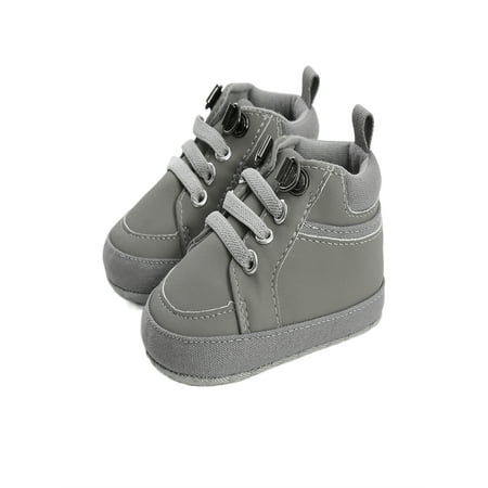 

Newborn Soft Sole Sneaker High Upper Anti-slip Solid Shoes Toddler Baby Fashion First Walkers Crib Shoes 0-18 Months