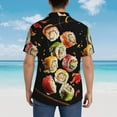 thumbnail image 4 of Kll Men'S Hawaiian Shirt Short Sleeve Button Down Beach Shirts-Sushi, 4 of 7