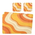 thumbnail image 2 of Square Leather Placemat Set One SizeX1 Heat-Resistant Washable Kitchen Table Decorations Orange Color Clash Pattern, 2 of 8