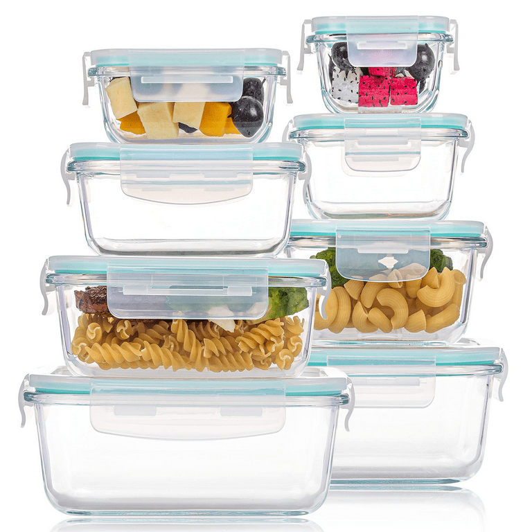 10 Packs Glass Food Storage Containers with Lids (Built in Vent), Airtight  Meal