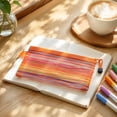 thumbnail image 5 of Dademeo High Density Mesh Pencil Case, Macaron Rainbow Stripe Zipper Pouch for Office Travel Makeup Brushes Cosmetic Storage, 5 of 6