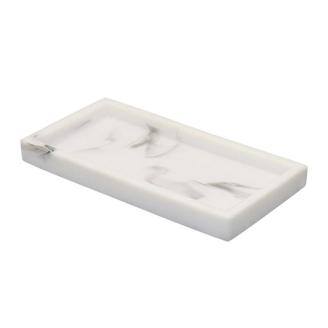 Plateau de Meuble-Lavabo de Salle de Bain, Plateau de Rangement pour Réservoir de Toilette, Baignoire de Salle de Bain en Résine Faite à la Main Blanc