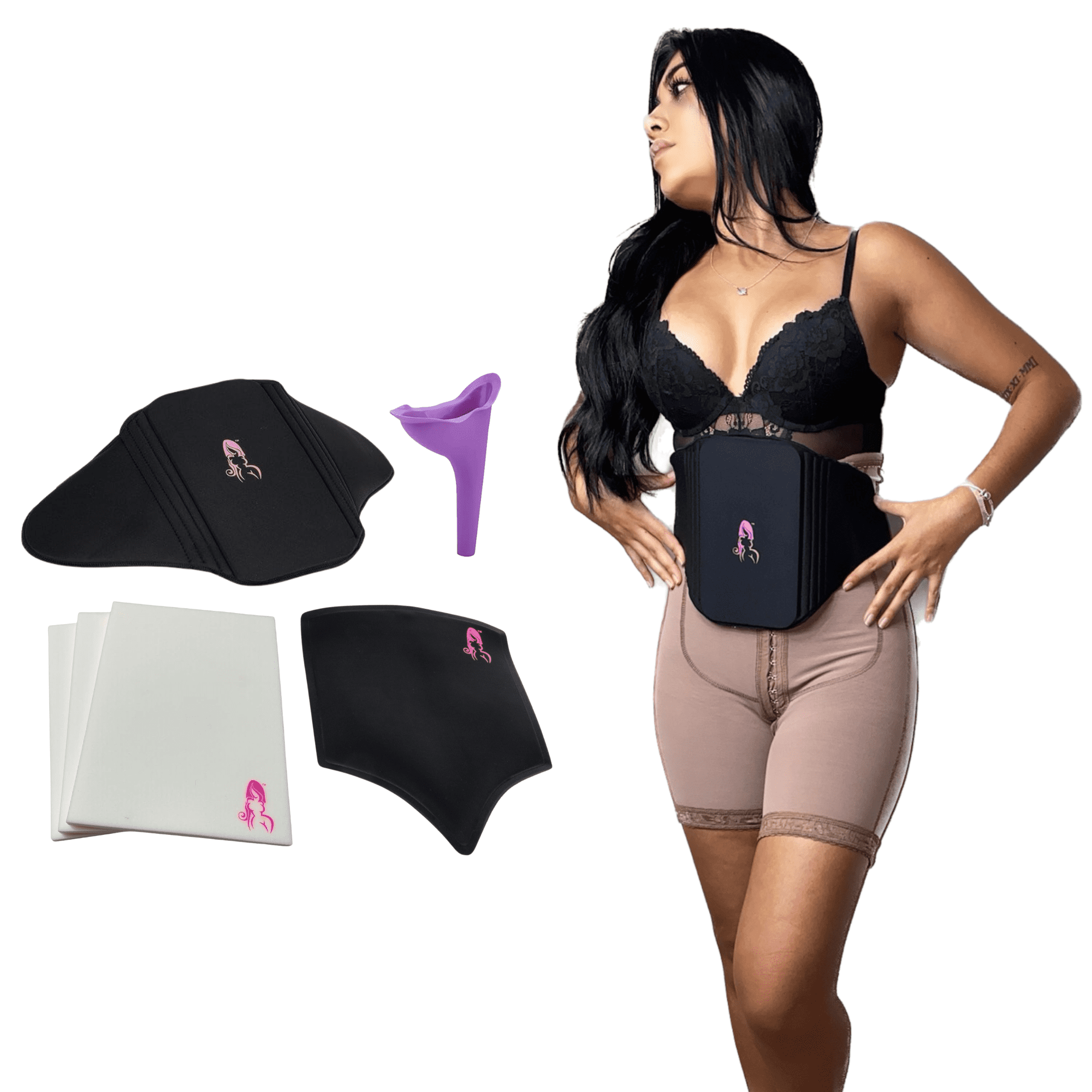 Lipo Foams Post Surgery 360 Bbl, Ab Board Post Surgery Liposuction 360 with 3 Pack Lipo Foam Pads and Lumbar Molder Back Board, Lipo Foam Boards Sheets for Post Surgery Compression
