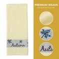 thumbnail image 3 of Unique Bargains Maple Leaf Jacquard Soft Absorbent Quick Dry Towels Yellow 2pk, 3 of 8