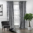 thumbnail image 2 of 3S Brother's Silver Extra Long Shiny Velvet Curtains Luxury Colors Light Blocking Hang Back Tab & Rod Pocket 1 Panel Curtain 5-30 Ft Home Décor Custom Made Drapes -Made in Turkey(52"W X 252"L), 2 of 6