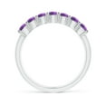 thumbnail image 2 of ANGARA Natural Half Eternity Seven Stone Amethyst Wedding Ring in 14K White Gold for Women (Size-3mm) | February Birthstone, Birthday, Anniversary, Jewelry Gift for Women | Natural Amethyst Ring, 2 of 9