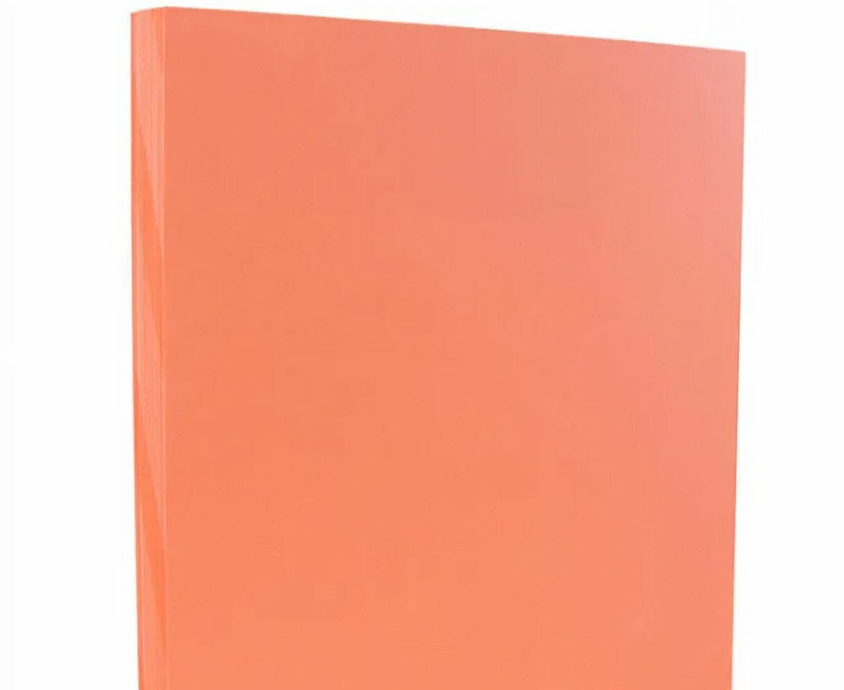 JAM Paper Vellum Bristol, 8 1/2 x 11, Salmon Pink, 110lb, 100 per Pack