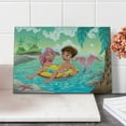 thumbnail image 2 of Mermaid Cutting Board, Teen Boy and Mermaid Swimming Together in Tropical Island Funny Love Theme, Decorative Tempered Glass Cutting and Serving Board, Small Size, Multicolor, by Ambesonne, 2 of 5