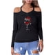 thumbnail image 1 of Blusa informal de manga larga con cuello en V y hombros descubiertos para mujer Fridja  FKASFK3895, 1 of 5
