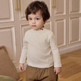 thumbnail image 2 of Jamsmile Toddler Girls Tshirts Autumn Winter Solid Basic Cozy Hoodies Cute Casual Embroidery Pullovers Children Girls Tops, 2 of 4