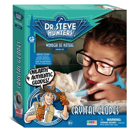 Dr. Steve Hunters - Crystal Geodes Dig Mining Kit - Real Specimens - Uncle Milton Scientific Educational (Dr Toy Best Educational Products)