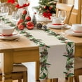 thumbnail image 5 of Burlap Table Runner 72 Inches Long,Christmas Pine Cones Branches Vine Non-Slip Kitchen Table Runners for Dining Room Everyday Use Party Table Decorations Green Botanical Leaf on Linen, 5 of 9