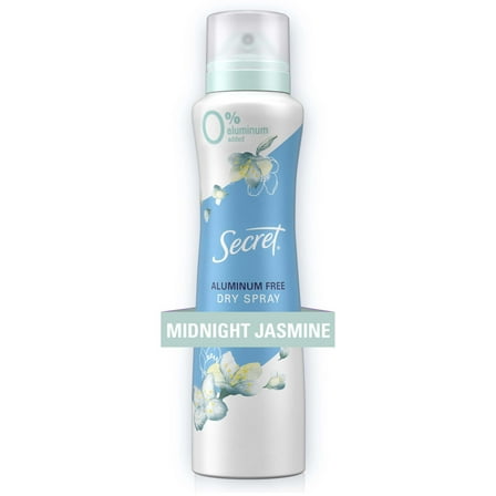 Secret Aluminum Free Dry Spray Women's Deodorant, Midnight Jasmine, 4.1 oz