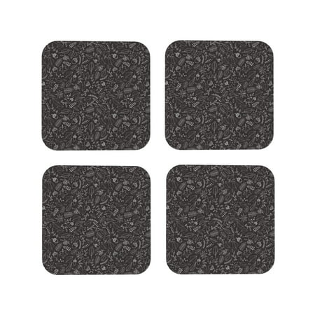 

Tideii Vintage Sketch Autumn Plants for Leather Coasters 4 Pieces Anti-fouling and Anti-scalding Decorative Coasters Suitable for Restaurants Kitchens Coffee Shops-Square