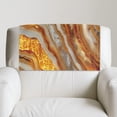 thumbnail image 5 of SCRAWLGOD Marble Print Golden White 3 Piece Sofa Headrest Protector Non Slip Headrest Cover for Recline Chair PU Leather Couch Chair Head Protector for Living Room Decor 17x27in, 5 of 7
