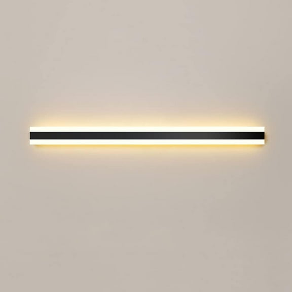 Modern Black Wall Light LED Linear Wall Sconce, 31.5inch Wall Mount Lighting Fixture Minimalist Long Wall Lamp, Indoor Wall Wash Lights for Living Room Bedroom Hallway