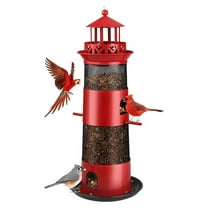 Bird Feeders for Outdoors Hanging, Squirrel Proof Wild Feeder Outside, Metal Seed Birds Black