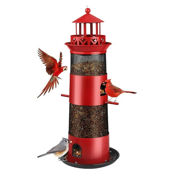 Bird Feeders for Outdoors Hanging, Squirrel Proof Wild Bird Feeder for Outside, Metal Bir C5453