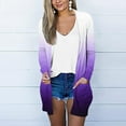 thumbnail image 2 of ZQGJB Lightweight Cardigans for Women Fall Trendy Thin Jacket Open Front Kimono Cardigan Cover Ups Tie Dye Printed Loose Fit Casual Outwear Top with Pockets Purple S, 2 of 5